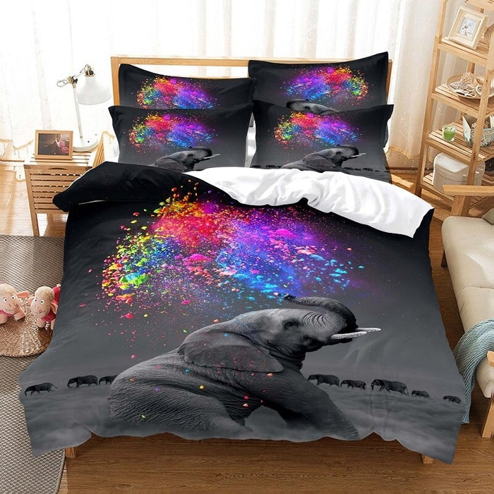 3D Elephant Printed Bedding Set