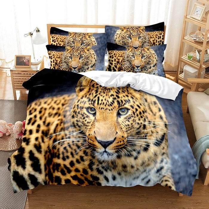 3D Cheetah Printed Bedding Sheet Set