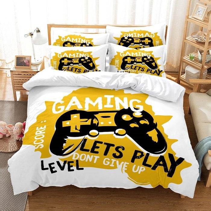 3D White Printed Bedding Set