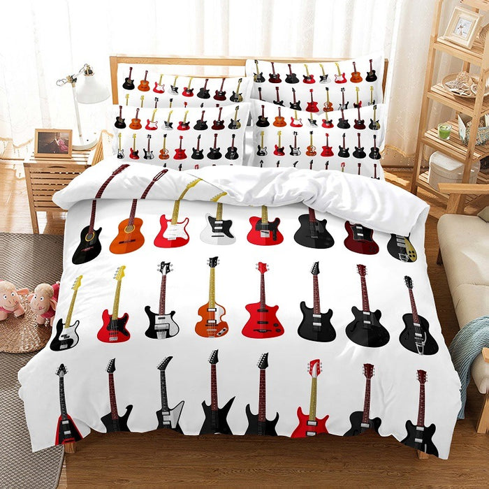 3D Guitar Printed Bedding Set