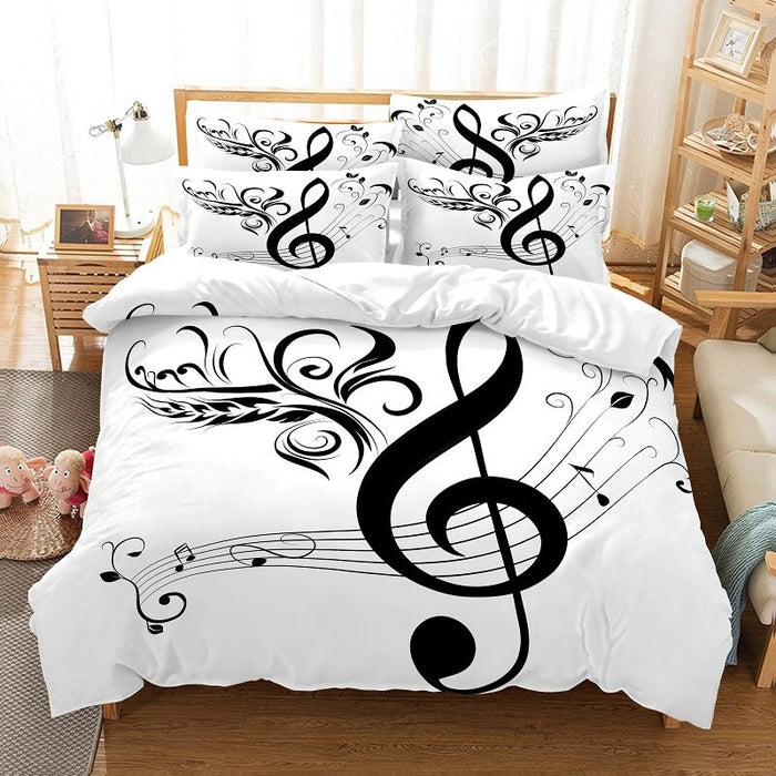 3D Music Printed Bedding Set