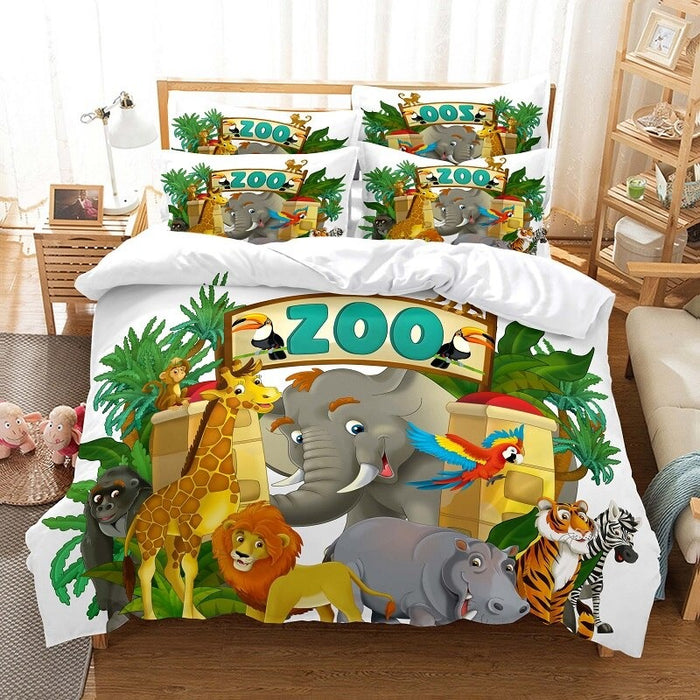 3D Zoo Printed Bedding Set