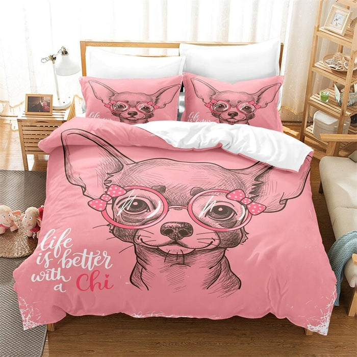 Cartoon Animal Pattern Duvet Cover & Pillowcase Complete Set