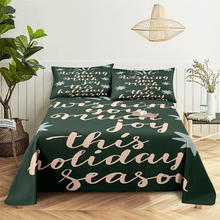 Christmas Themed Bed Sheets And Pillowcases Set