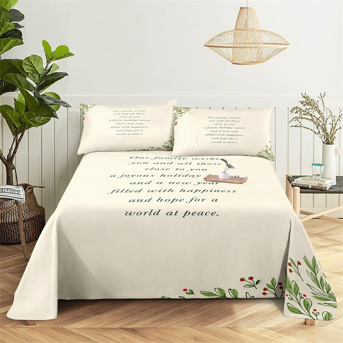 Christmas Bed Sheets And Pillowcases Complete Set