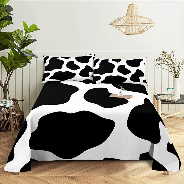 3 Sets Cow Pattern Pillowcase Bedding