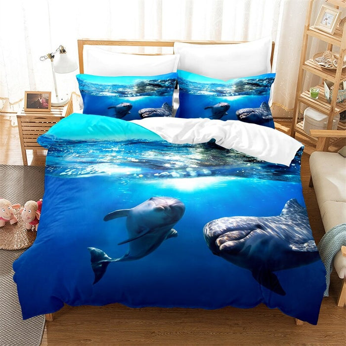 Sea Ocean Pattern Duvet Cover And Pillowcase Complete Set