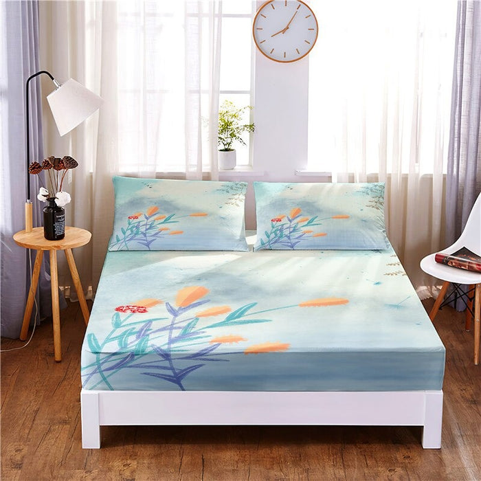 Beautiful Flower Digital Printed 3Pc Polyester Bedding Set