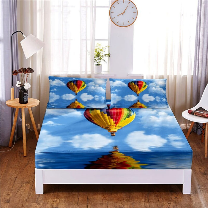 Hot Air Balloon Digital Printed 3 Pc Bedding Set