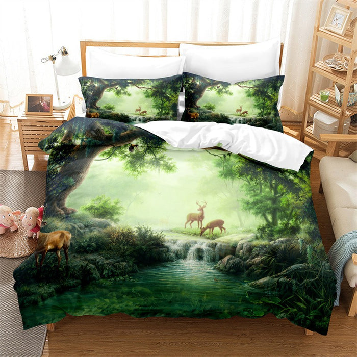 Natural Scenery Printed Bedding Set