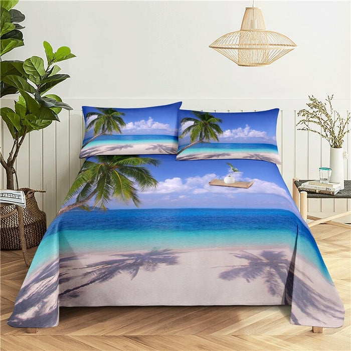 Beach-Printed Bedding Set