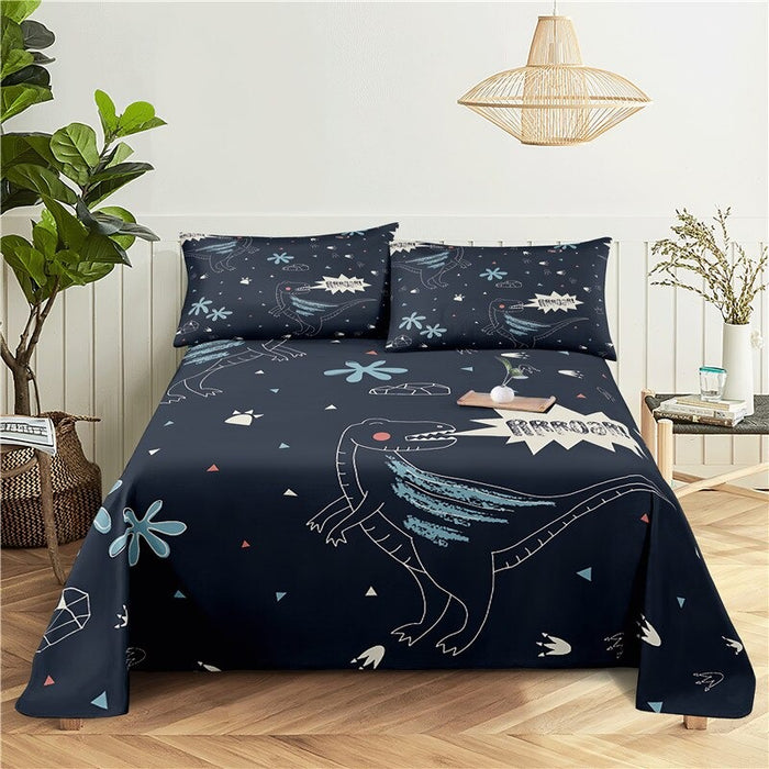 Cartoon Dinosaur Print Bedding Cover Set