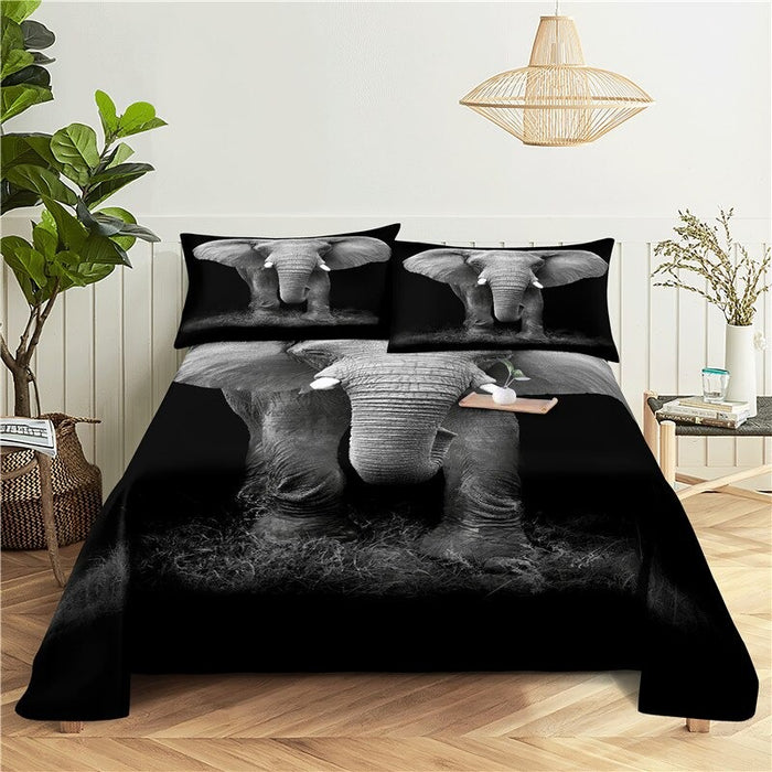 Painted Elephant Printed Bedding Set