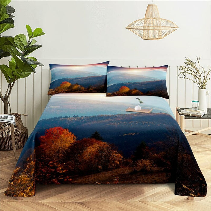 Mountain Scenery Print Bedding Set