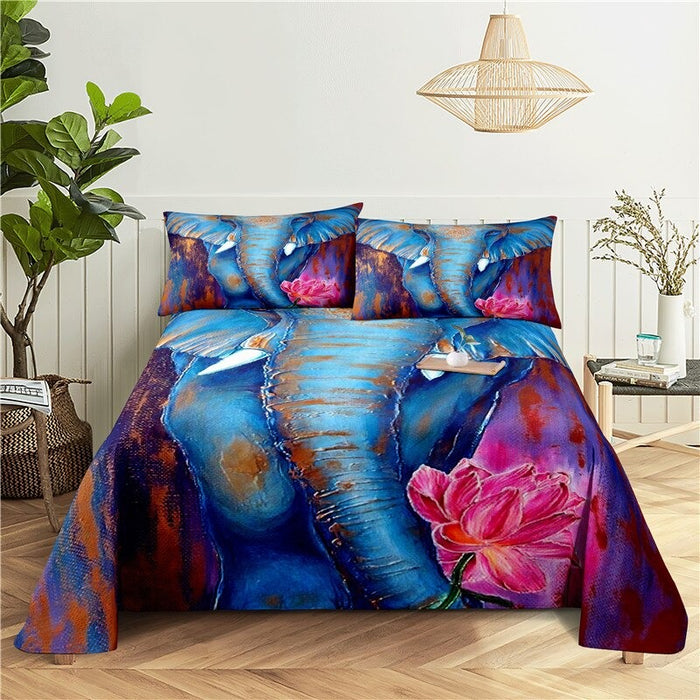 Painted Elephant Printed Bedding Set