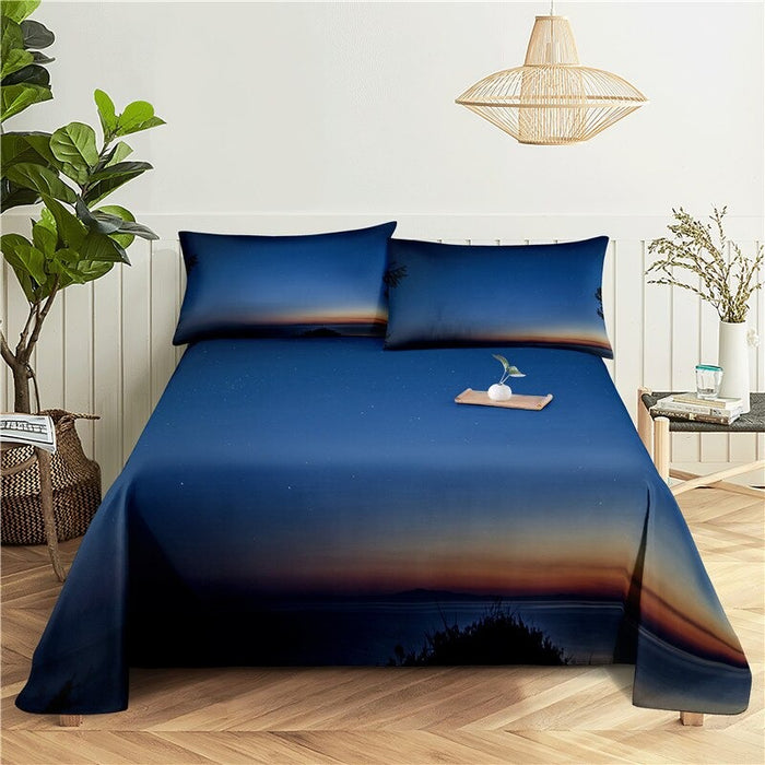 Night View Scene Print Bedding Set