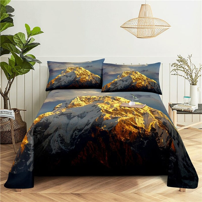 Mountain Scenery Print Bedding Set