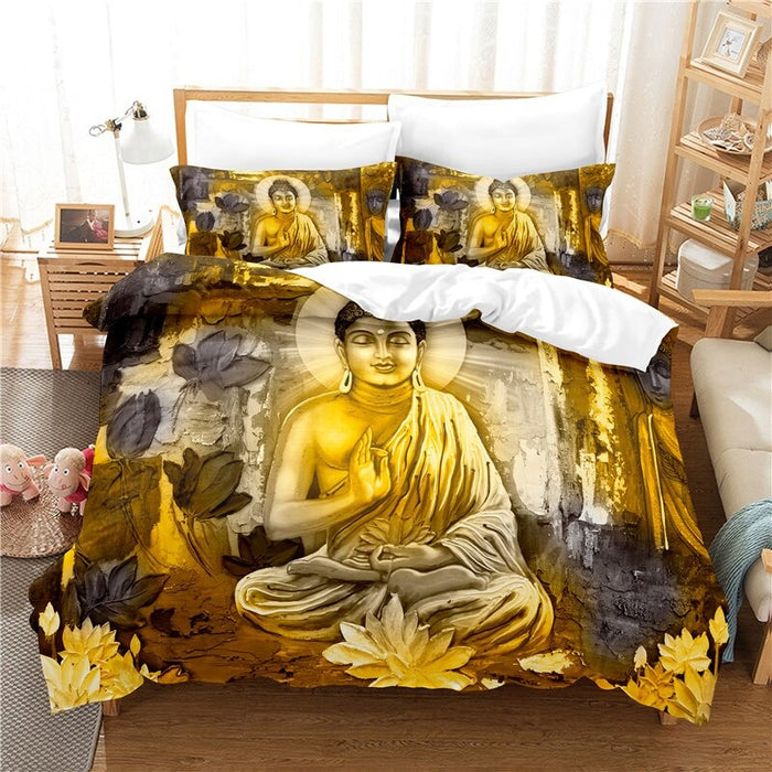 Buddha Statue Bedding Duvet Cover Set