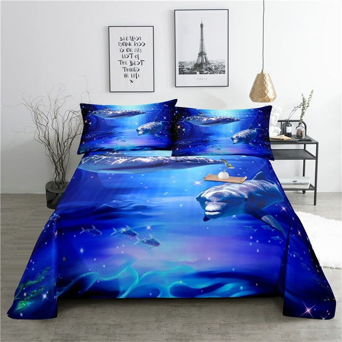 Marine Animals Printed Bedding Set