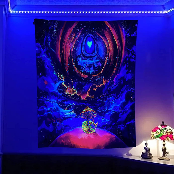 Blacklight Tapestry Wall Hanging Tapis Cloth