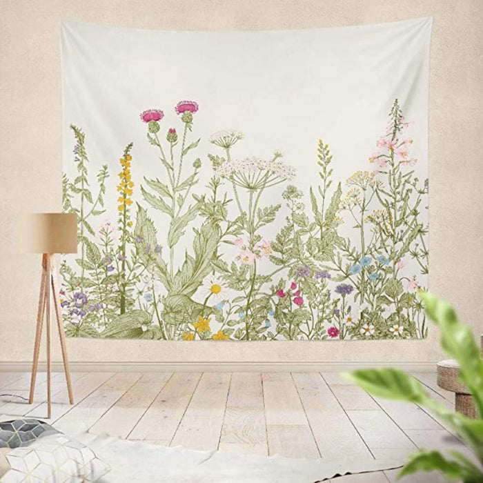Botanical Floral Tapestry Wall Hanging Tapis Cloth