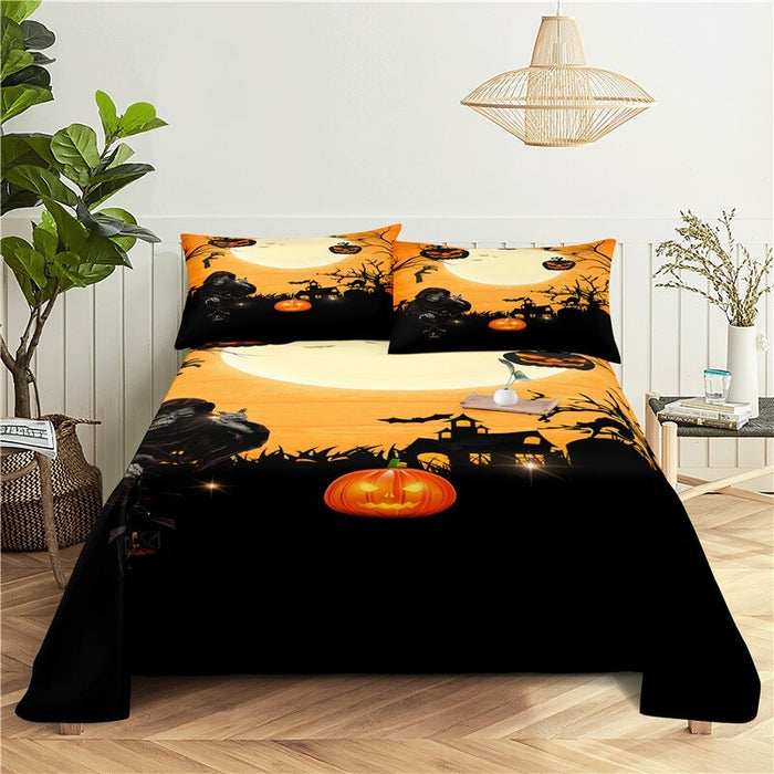 Pumpkin Printed Bedding Sheet