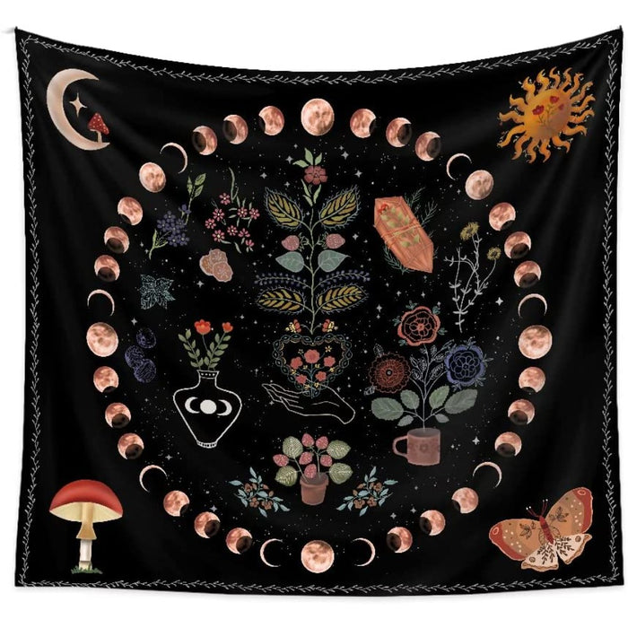 Bohemian Blacklight Plant Tapestry Wall Hanging Tapis Cloth