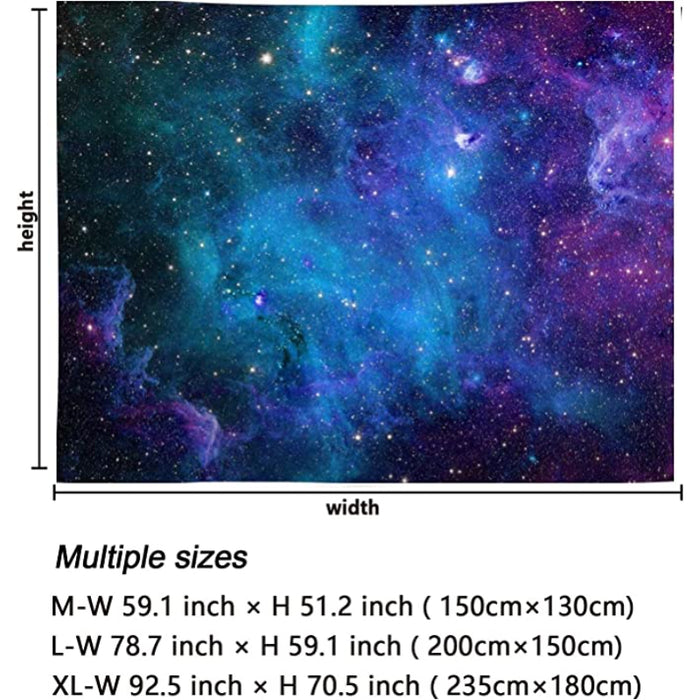 Galaxy Tapestry Blue Starry Sky Tapestry Universe Space Tapestry Wall Hanging Psychedelic Tapestry Mysterious Nebula Stars Wall Tapestry For Living Room Dorm