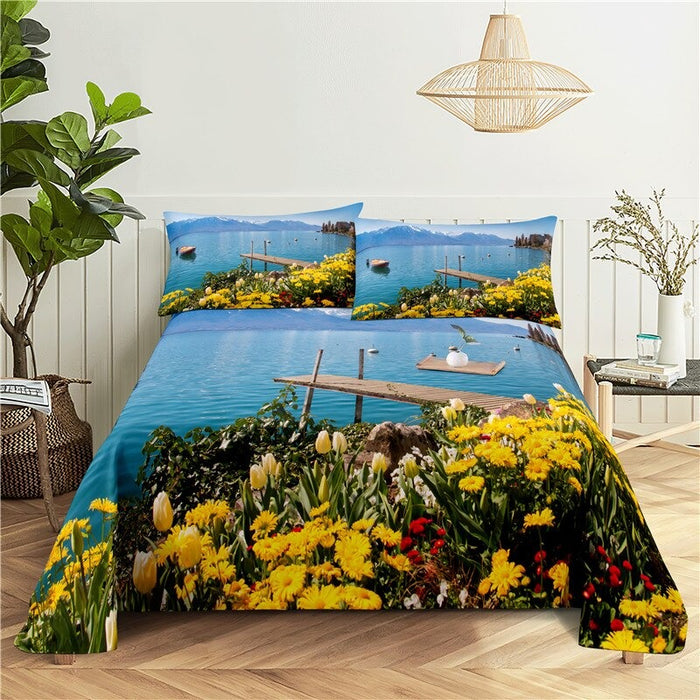 Coastal Scenery Polyester Bedding Set