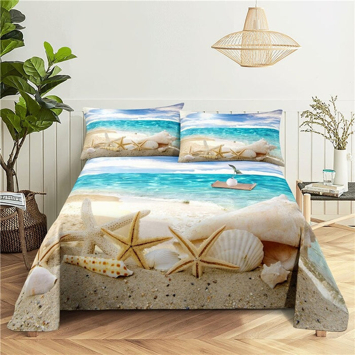 Seaside Print Bedding Set