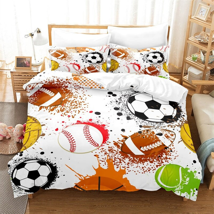 Sports Style Duvet Cover And Pillowcase Bedding Set