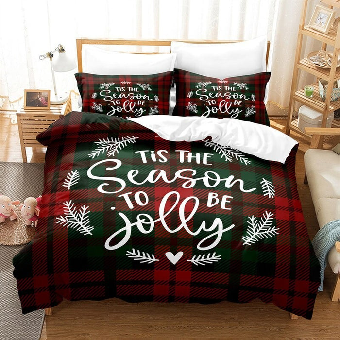 Cartoon Christmas Digital Printed Bedding Set