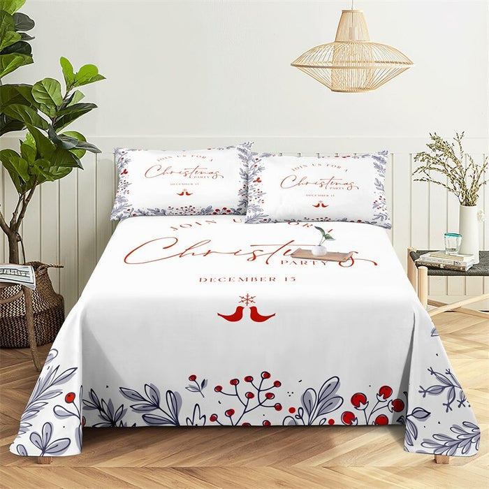 Christmas Bed Sheets And Pillowcases Complete Set