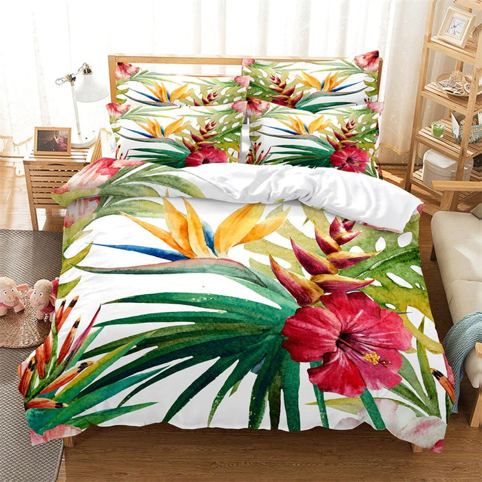 Flower Pattern Duvet Cover And Pillowcase Complete Set