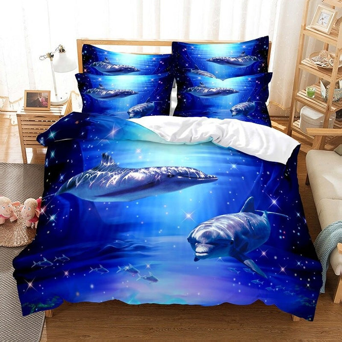 Sea Ocean Pattern Duvet Cover And Pillowcase Complete Set