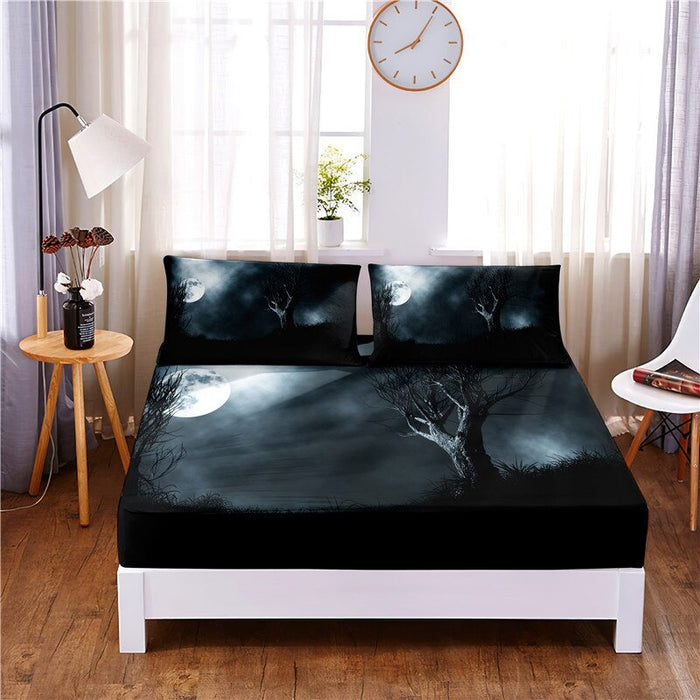 Night Scene Digital Printed 3pc Polyester Bedding Set