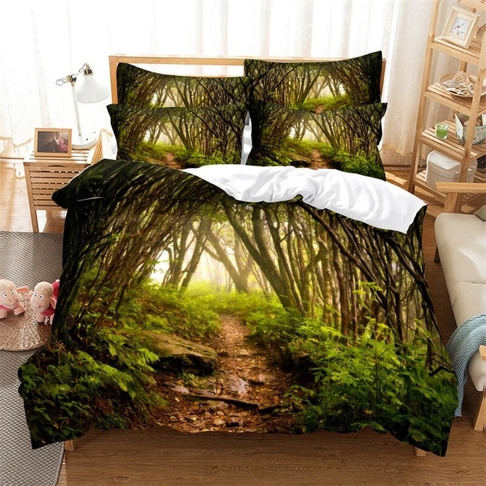 Green Forest Digital Printed Bedding Set