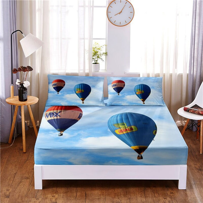 Hot Air Balloon Digital Printed 3 Pc Bedding Set