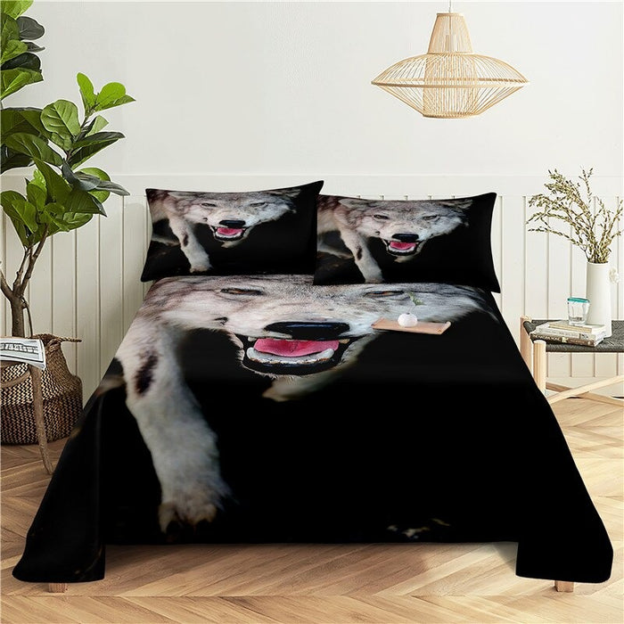 3 Sets Wolves Printed Bedding