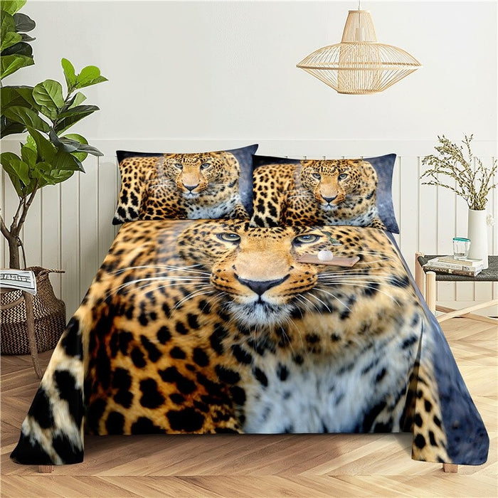 Leopard Polyester Digital Printed Bedding Set