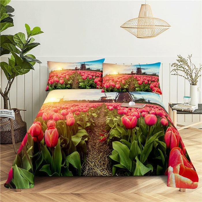 Mountain Scenery Print Bedding Set