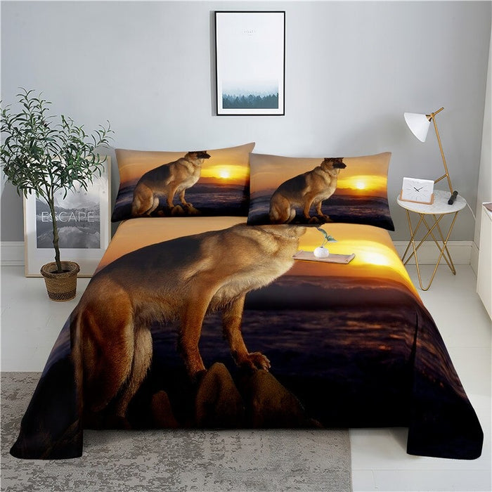 Trendy Dog Print Digital Bedding Set