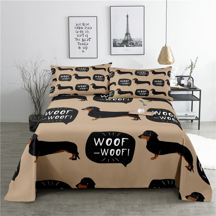 Cartoon Colored Print Bedding Set