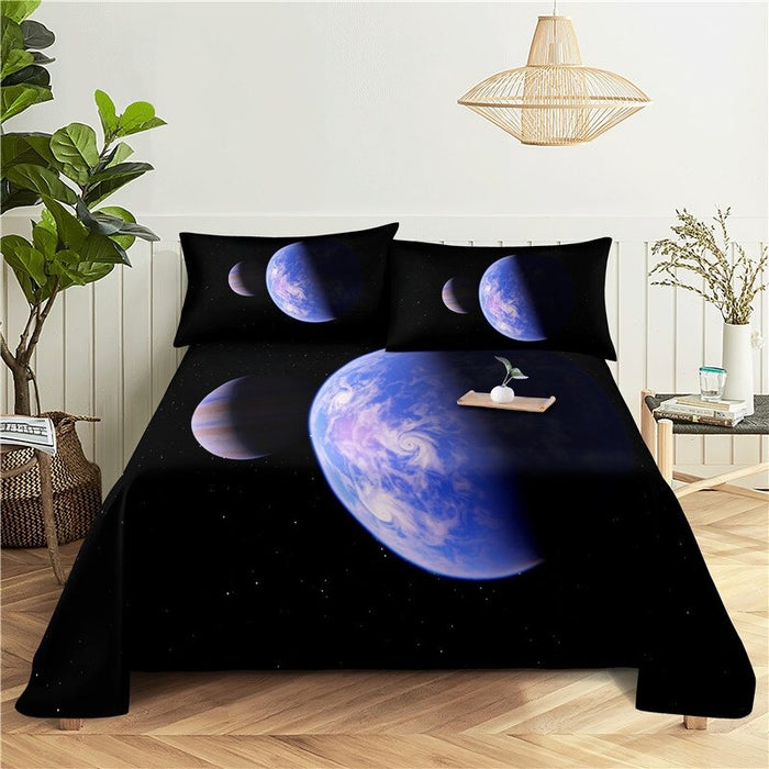 3D Cosmic Planet Print Bedding Set