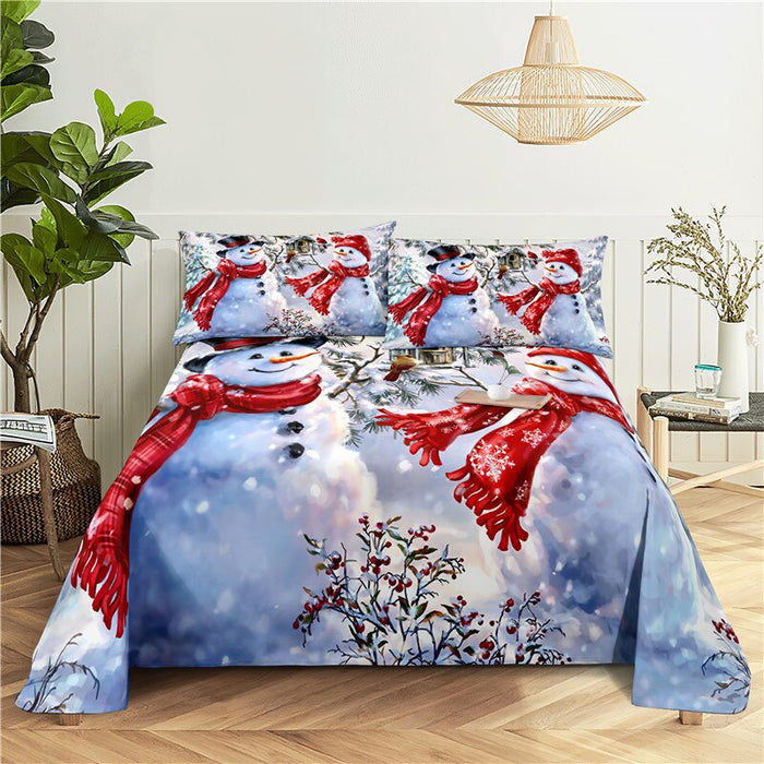 Snow Scene Printed Polyester bedding Set