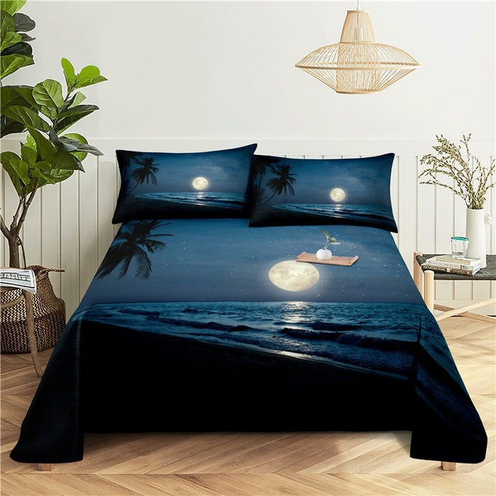 Moon Light Scene Printed Bedding Set