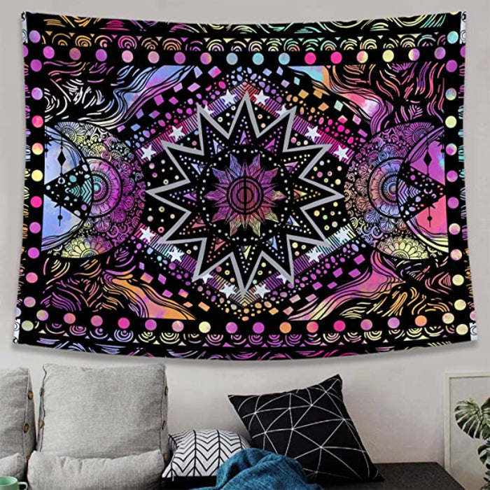 Orange Sun and Moon Tapestry Wall Hanging Tapis Cloth