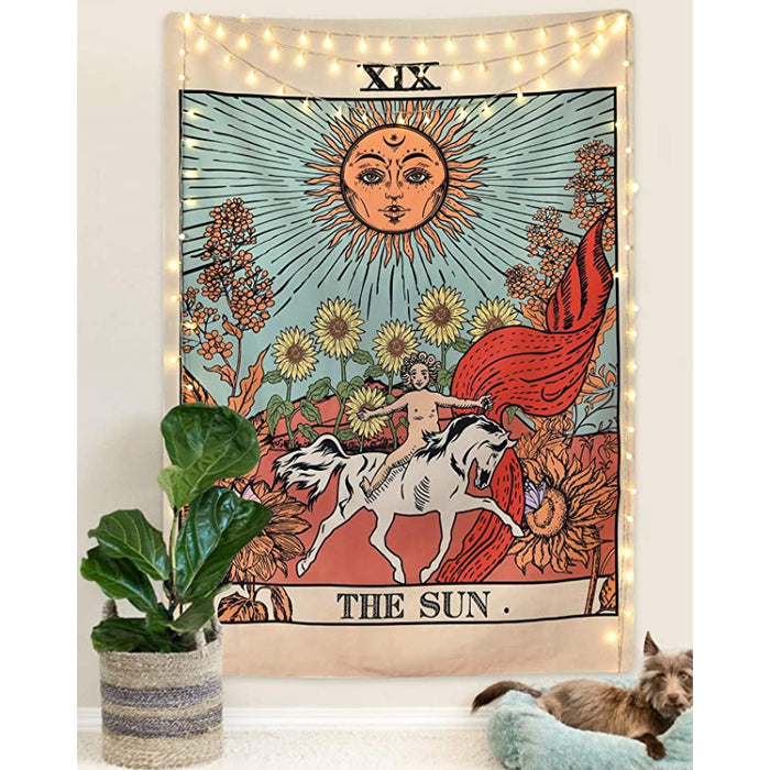 Tarot Tapestry Sun Tapestry Wall Hanging Mysterious Medieval Europe Divination Tapestries For Room