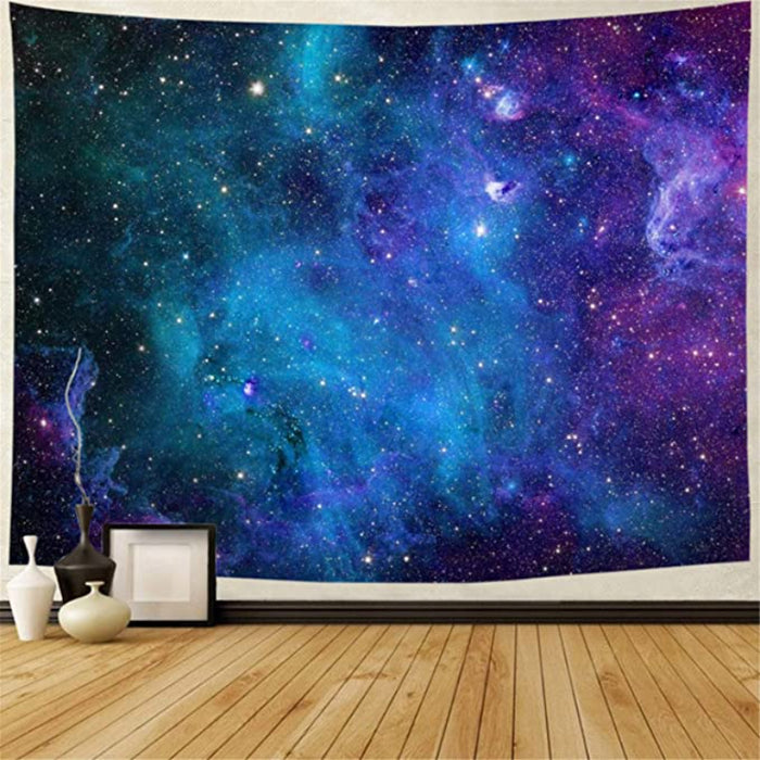 Galaxy Tapestry Blue Starry Sky Tapestry Universe Space Tapestry Wall Hanging Psychedelic Tapestry Mysterious Nebula Stars Wall Tapestry For Living Room Dorm