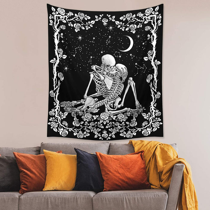 Romantic Skeleton Tapestry Wall Hanging Tapis Cloth